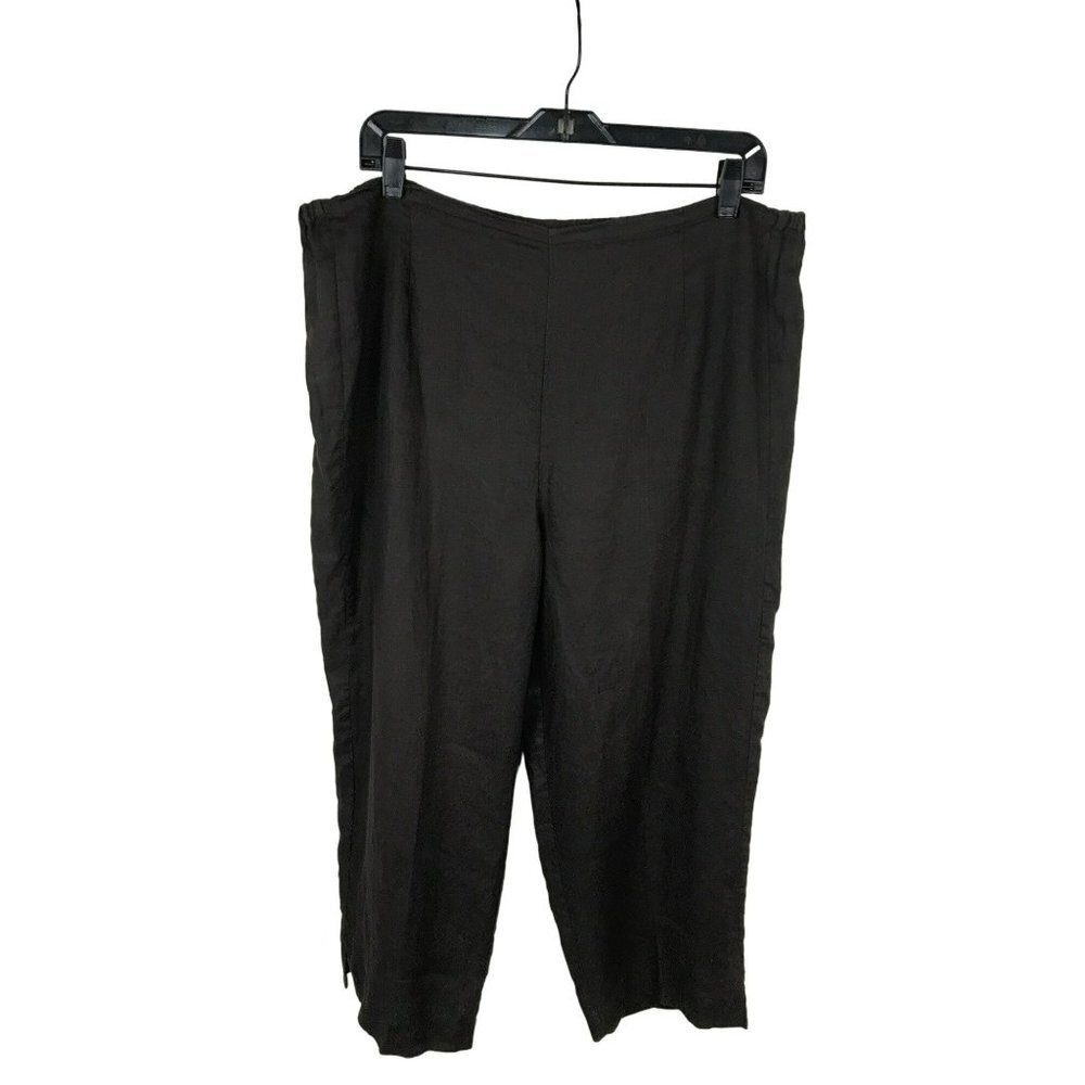 Valerie Stevens Pants Vintage 90s Linen Cropped Pull On Brown